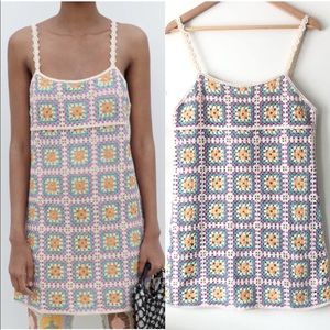 Zara crocheted spaghetti strap dress size small